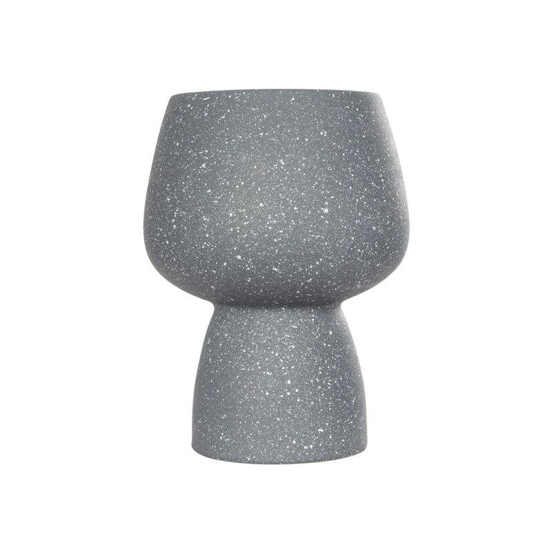 GloboStar® Artificial Garden SAMUI 21271 Διακοσμητικό Κεραμικό Βάζo Γκρι Π16 x Μ16 x Υ20cm