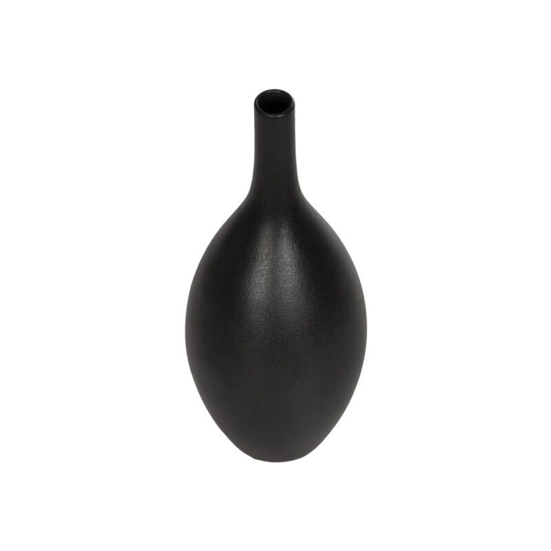 GloboStar® Artificial Garden OLRANDO 21273 Διακοσμητικό Κεραμικό Βάζo Μαύρο Π8 x Μ8 x Υ20cm