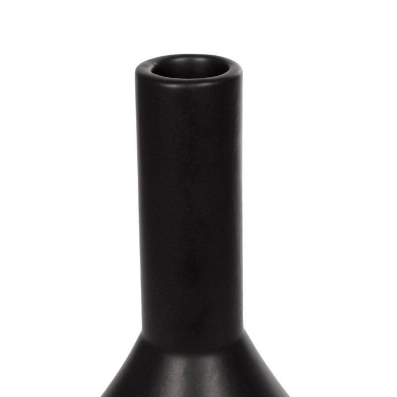 GloboStar® Artificial Garden CANNOLI 21280 Διακοσμητικό Κεραμικό Βάζo Μαύρο Π13 x Μ13 x Υ20cm