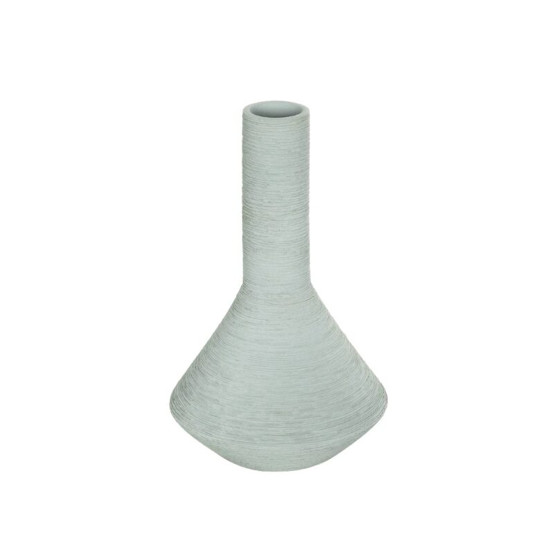 GloboStar® Artificial Garden TANAH 21282 Διακοσμητικό Κεραμικό Βάζo Γκρι Π13 x Μ13 x Υ20cm