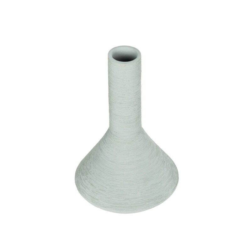 GloboStar® Artificial Garden TANAH 21282 Διακοσμητικό Κεραμικό Βάζo Γκρι Π13 x Μ13 x Υ20cm