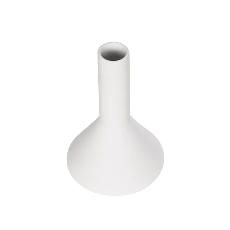GloboStar® Artificial Garden ARMENINVILLE 21283 Διακοσμητικό Κεραμικό Βάζo Λευκό Π16 x Μ16 x Υ25cm