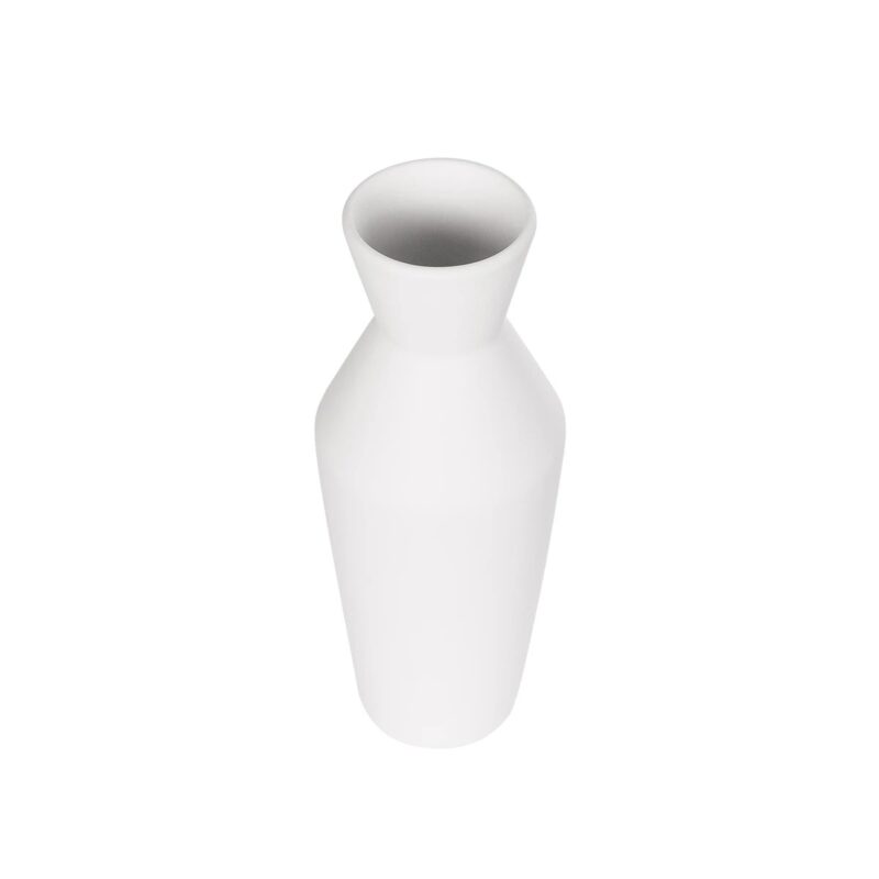 GloboStar® Artificial Garden MALVINA 21285 Διακοσμητικό Κεραμικό Βάζo Λευκό Π10 x Μ10 x Υ24cm
