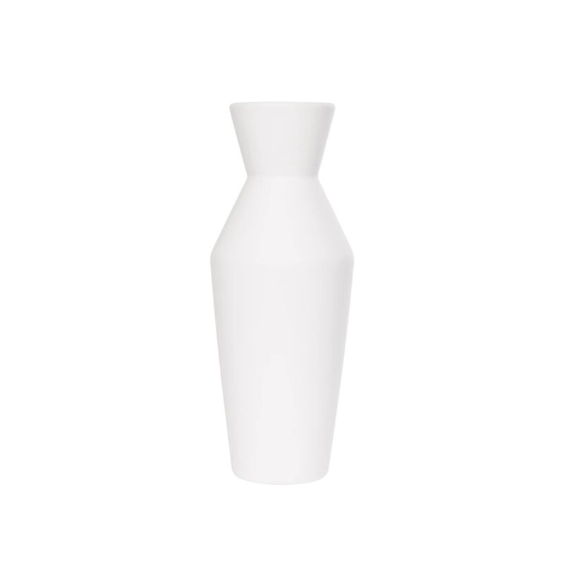 GloboStar® Artificial Garden MALVINA 21285 Διακοσμητικό Κεραμικό Βάζo Λευκό Π10 x Μ10 x Υ24cm