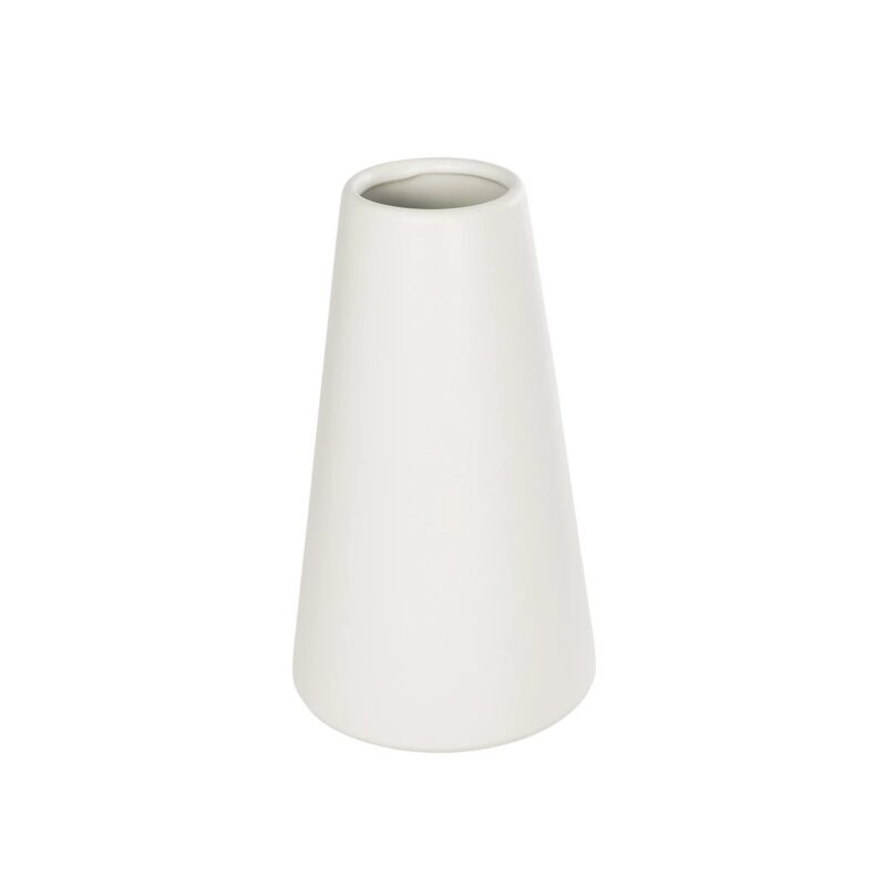 GloboStar® Artificial Garden CONSOLI 21287 Διακοσμητικό Κεραμικό Βάζο Μπεζ Μ14 x Π14 x Υ25cm