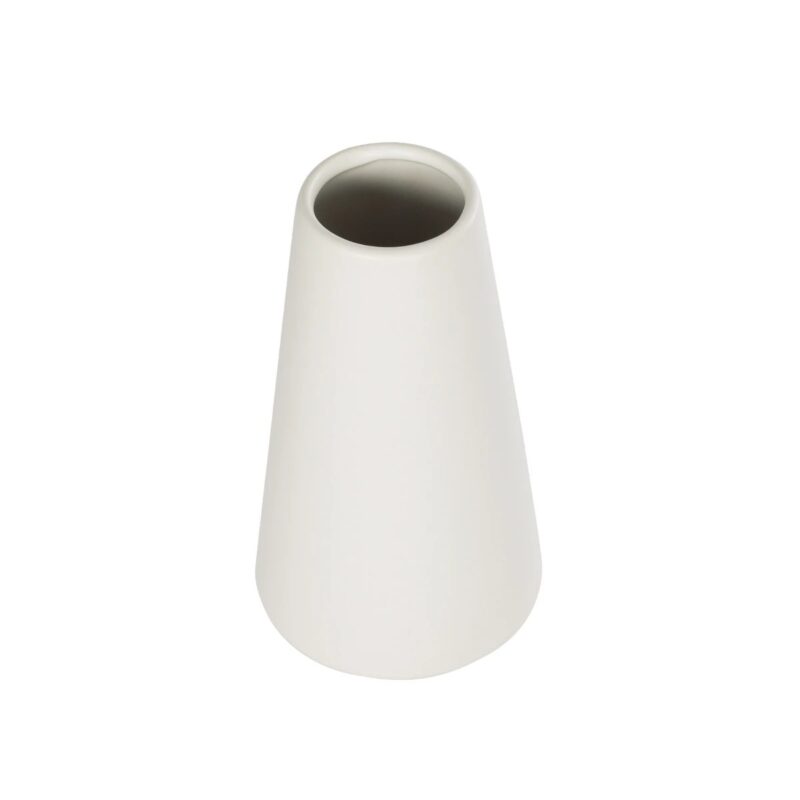 GloboStar® Artificial Garden CONSOLI 21287 Διακοσμητικό Κεραμικό Βάζο Μπεζ Μ14 x Π14 x Υ25cm
