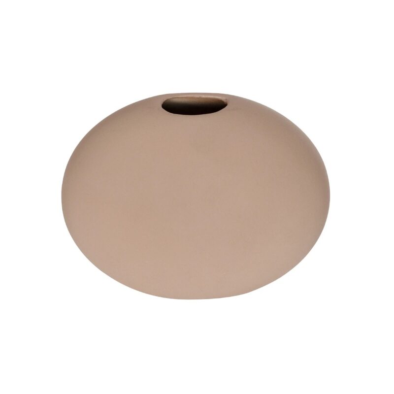GloboStar® Artificial Garden LANZAROTE 21290 Διακοσμητικό Κεραμικό Βάζo Καφέ Π15 x Μ15 x Υ14cm