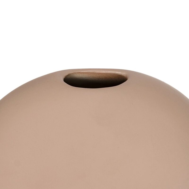 GloboStar® Artificial Garden LANZAROTE 21290 Διακοσμητικό Κεραμικό Βάζo Καφέ Π15 x Μ15 x Υ14cm