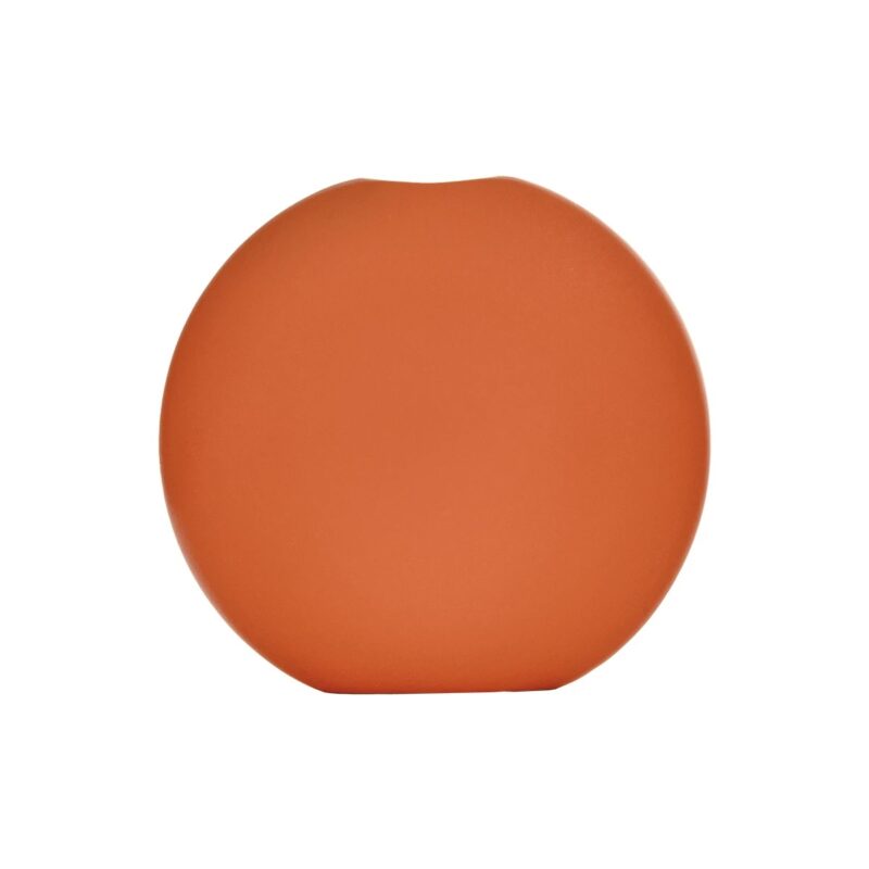 GloboStar® Artificial Garden CINNAMON 21291 Διακοσμητικό Κεραμικό Βάζo Πορτοκαλί Π15 x Μ15 x Υ14cm