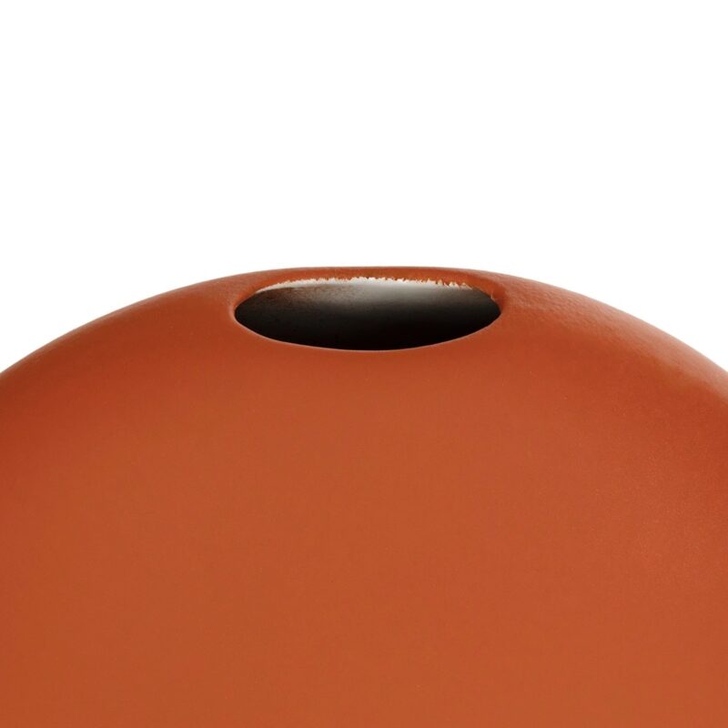 GloboStar® Artificial Garden CINNAMON 21291 Διακοσμητικό Κεραμικό Βάζo Πορτοκαλί Π15 x Μ15 x Υ14cm