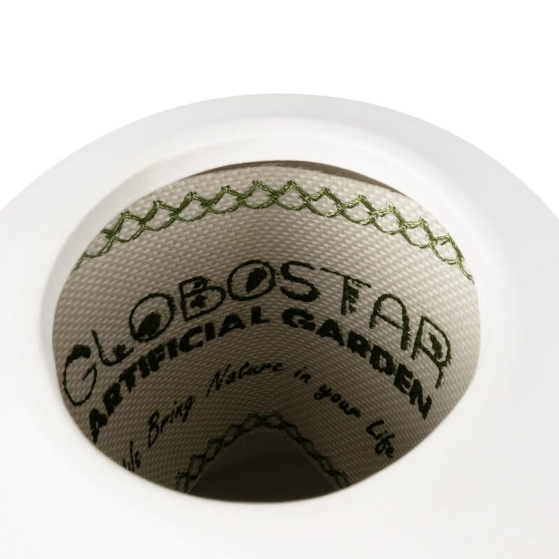 GloboStar® Artificial Garden NOUVEAU 21293 Διακοσμητικό Κεραμικό Βάζo Λευκό Π8 x Μ8 x Υ16cm