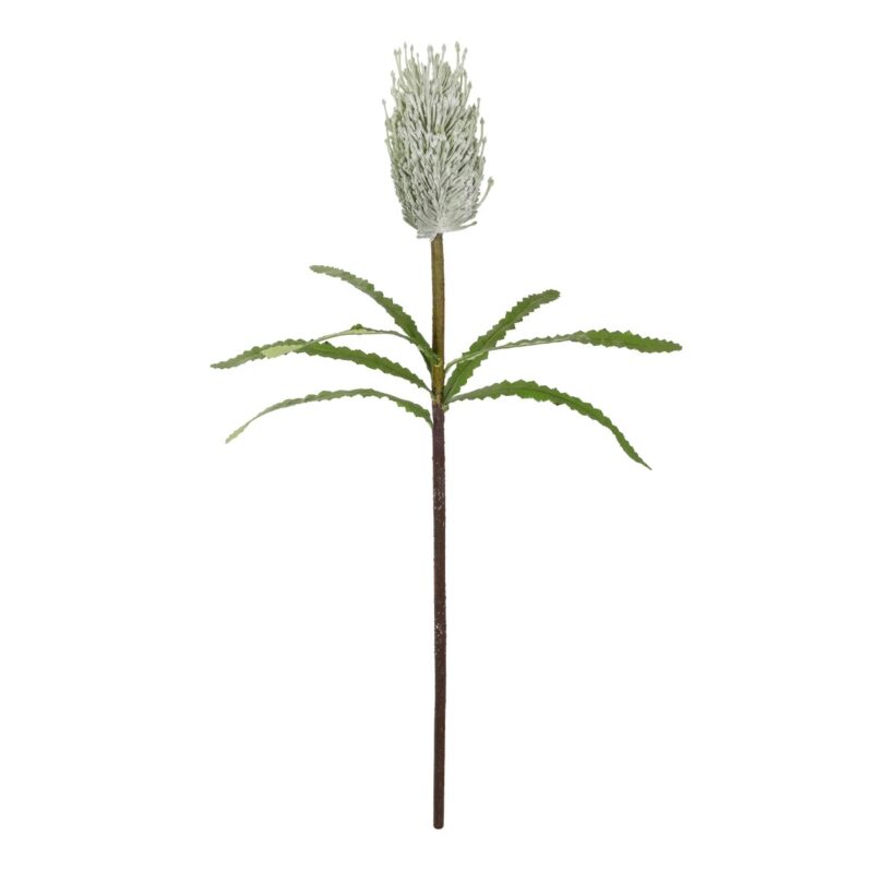 GloboStar® Artificial Garden WHITE STIPA FRUIT BRANCH 21374 Τεχνητό Διακοσμητικό Κλαδί Στίπα Y69cm