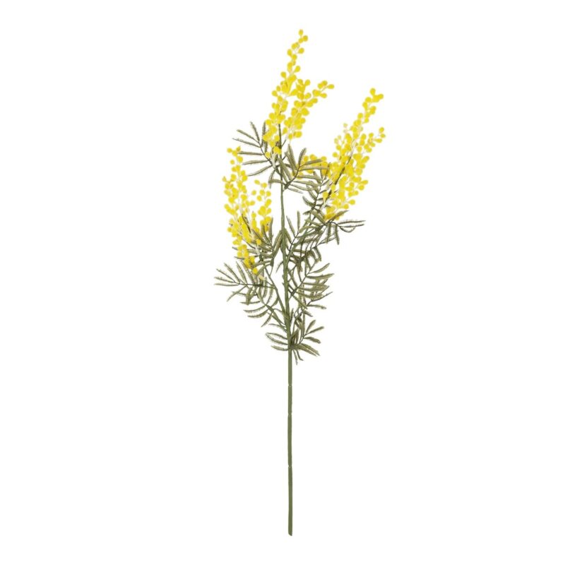 GloboStar® Artificial Garden YELLOW MIMOSA FRUIT BRANCH 21451 Τεχνητό Διακοσμητικό Κλαδί Κίτρινη Μιμόζα Y76cm