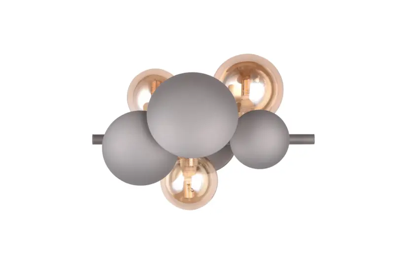 Trio Lighting Επιτοίχιο Φωτιστικό 3x G9 Ανθρακί & Μελί Γυαλί – 217400342