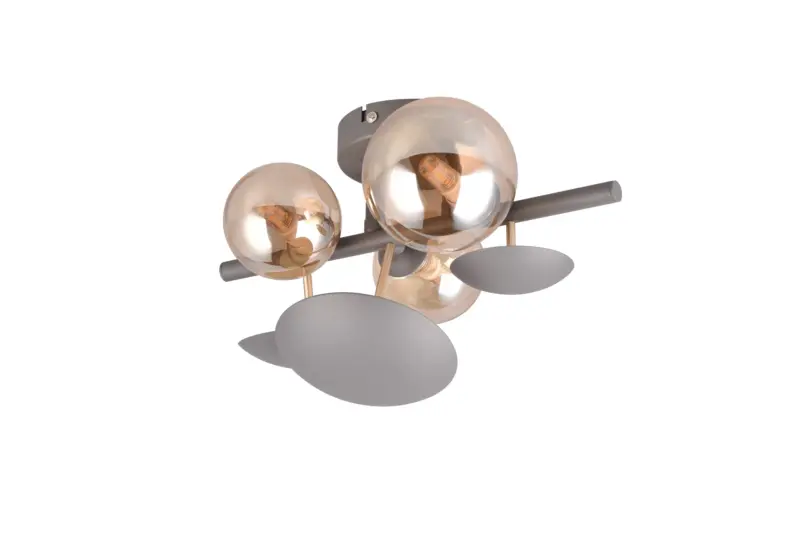 Trio Lighting Επιτοίχιο Φωτιστικό 3x G9 Ανθρακί & Μελί Γυαλί – 217400342