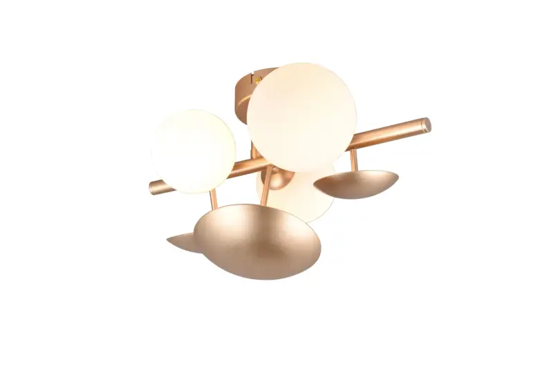 Trio Lighting Επιτοίχιο Φωτιστικό 3x G9 Χρυσό & Οπάλ Γυαλί – 217400379