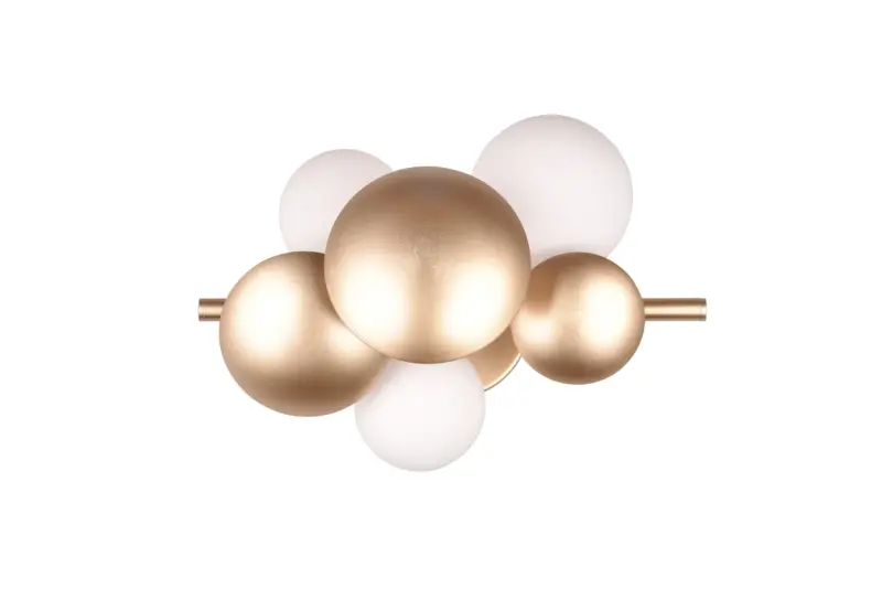 Trio Lighting Επιτοίχιο Φωτιστικό 3x G9 Χρυσό & Οπάλ Γυαλί – 217400379