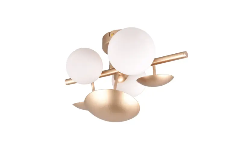 Trio Lighting Επιτοίχιο Φωτιστικό 3x G9 Χρυσό & Οπάλ Γυαλί – 217400379