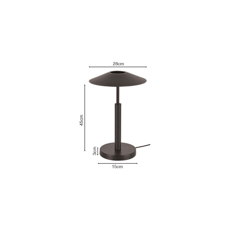 Inlight Επιτραπέζιο φωτιστικό σε μαύρο χρώμα LED 10W D:28x45cm (3063-Black)