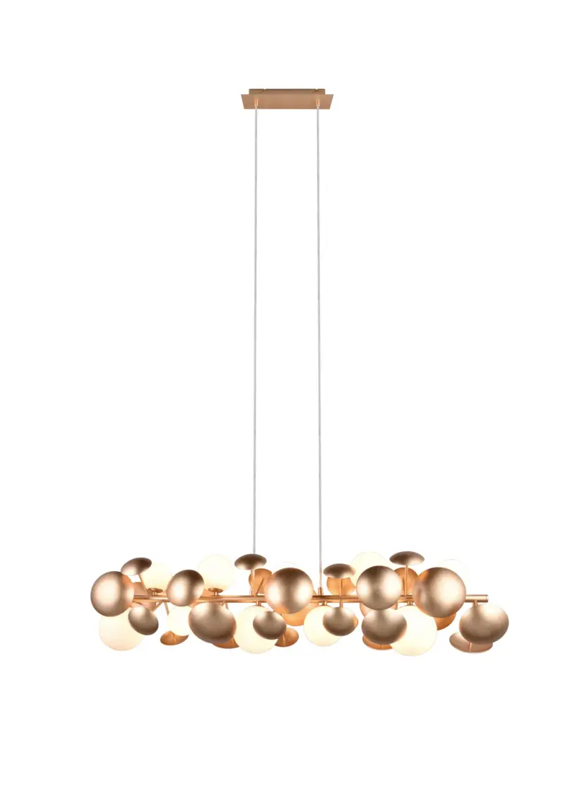 Κρεμαστό Φωτιστικό Ράγα BUBBLE Trio Lighting 10xG9 Χρυσαφί Μέταλλο και Γυαλί – 317401079