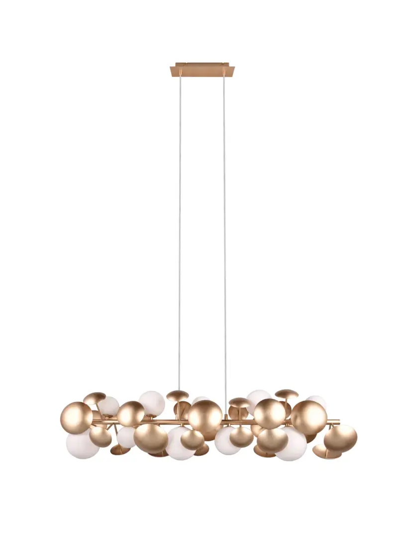 Κρεμαστό Φωτιστικό Ράγα BUBBLE Trio Lighting 10xG9 Χρυσαφί Μέταλλο και Γυαλί – 317401079