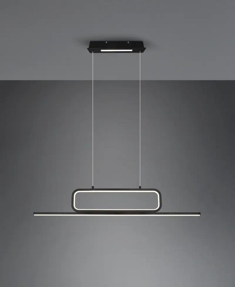 Κρεμαστό Φωτιστικό Ράγα Trio Lighting LED 38W Μαύρο Ματ Step Dimmable 4500lm 3000K  327210332