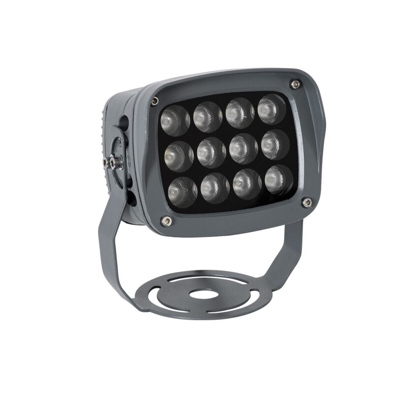 GLOBOSTAR® FLOODXENA 90125 Προβολέας Σποτ Wall Washer LED 12W 1020lm 10° AC 220-240V Αδιάβροχο IP65 Φούξια – Bridgelux SMD Chip – Γκρι Ανθρακί – Μ13.5 x Π11 x Υ15cm – 3 Χρόνια Εγγύηση