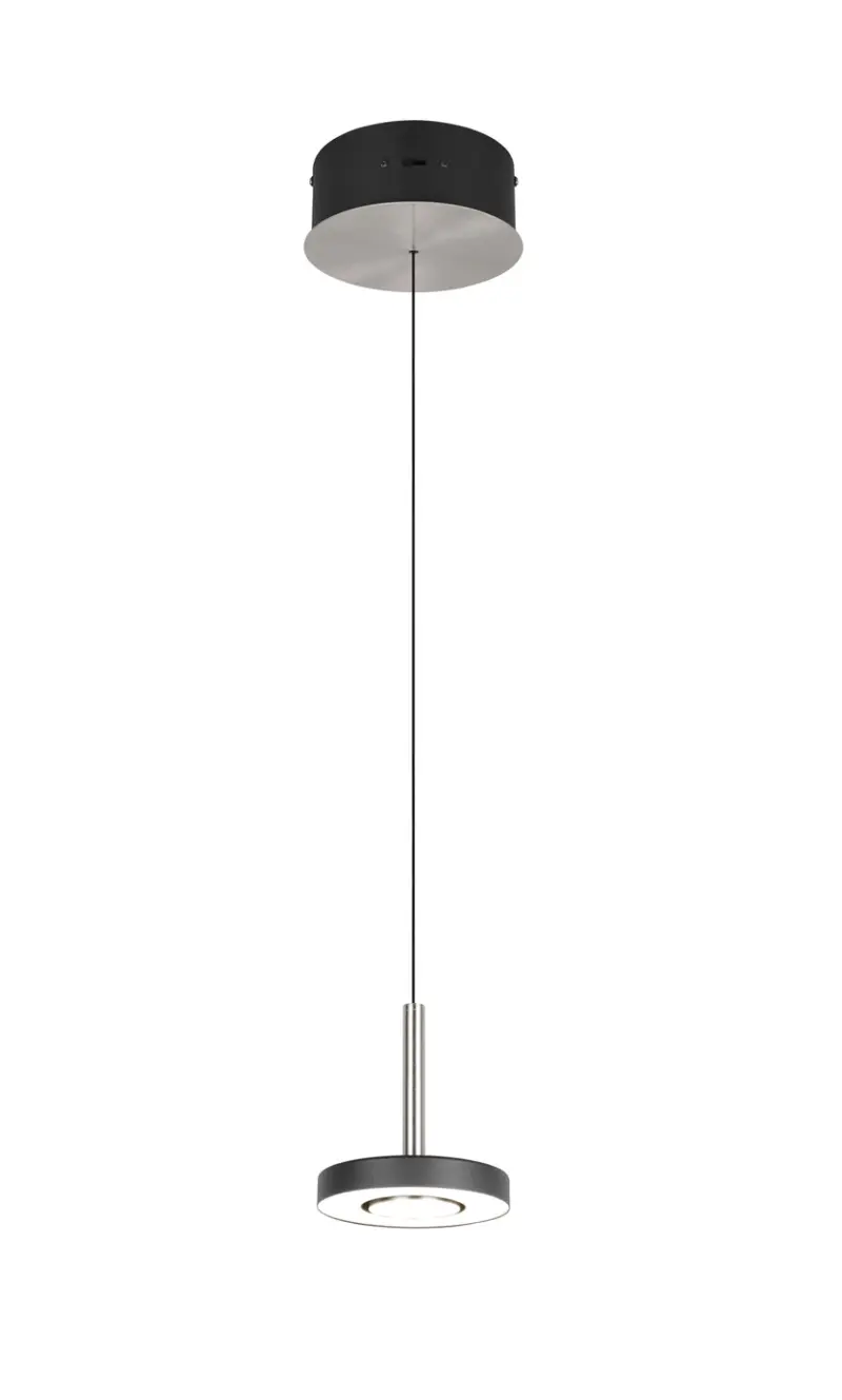 Trio Lighting – 334410107 GUANO Κρεμαστό Φωτιστικό Σποτ LED 8W 850lm Step Dimmable CCT Μαύρο & Νίκελ Ματ