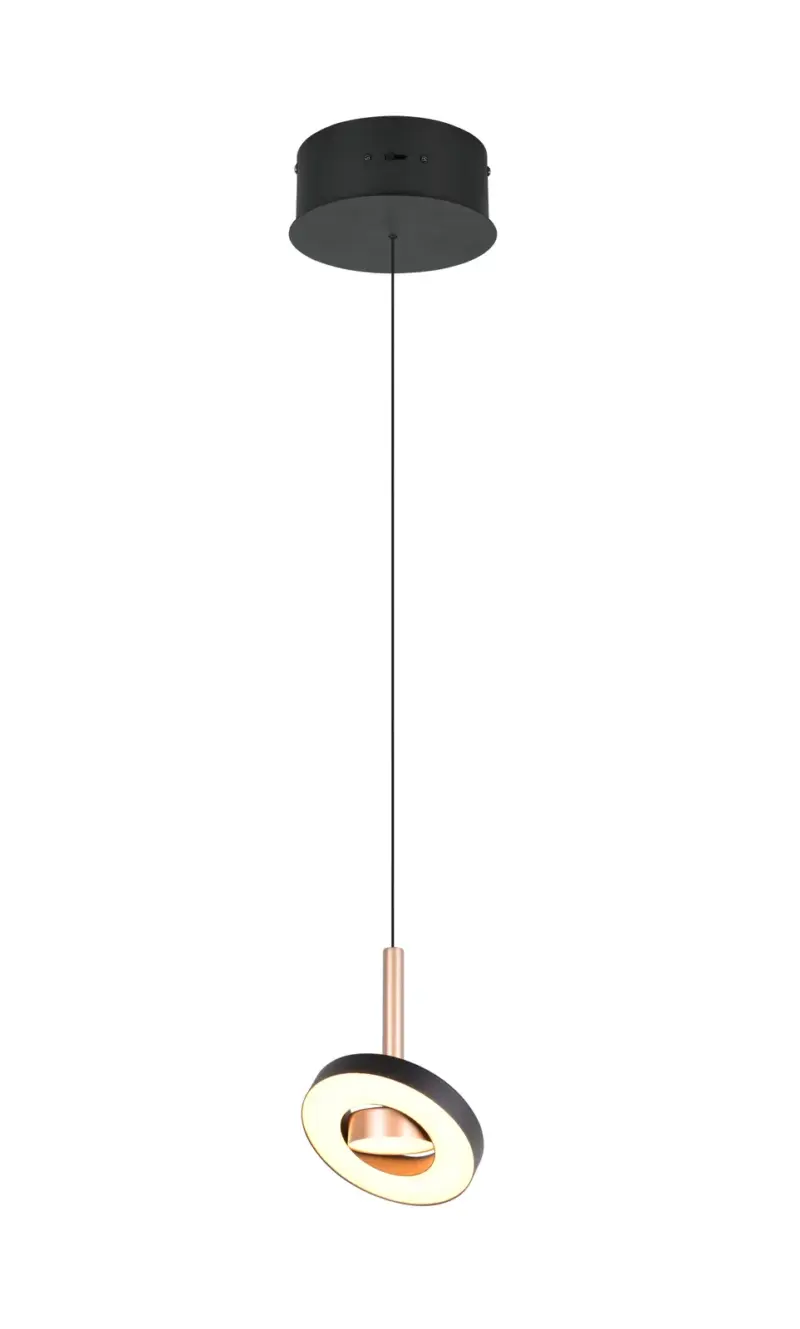 Trio Lighting – 334410165 GUANO Κρεμαστό Φωτιστικό Σποτ LED 8W 850lm Step Dimmable CCT Μαύρο & Καφέ