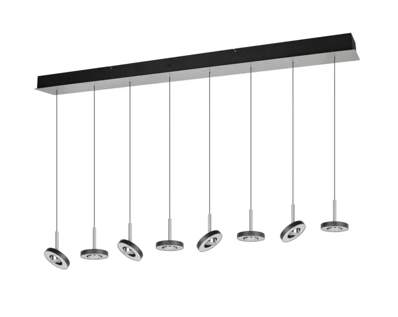 Trio Lighting – 334410807 GUANO Κρεμαστό Φωτιστικό Ράγα LED 64W 6800lm Step Dimmable CCT Μαύρο & Νίκελ