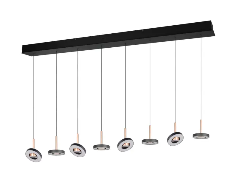 Trio Lighting – 334410865 GUANO Κρεμαστό Φωτιστικό Ράγα LED 64W 6800lm Step Dimmable CCT Μαύρο & Καφέ