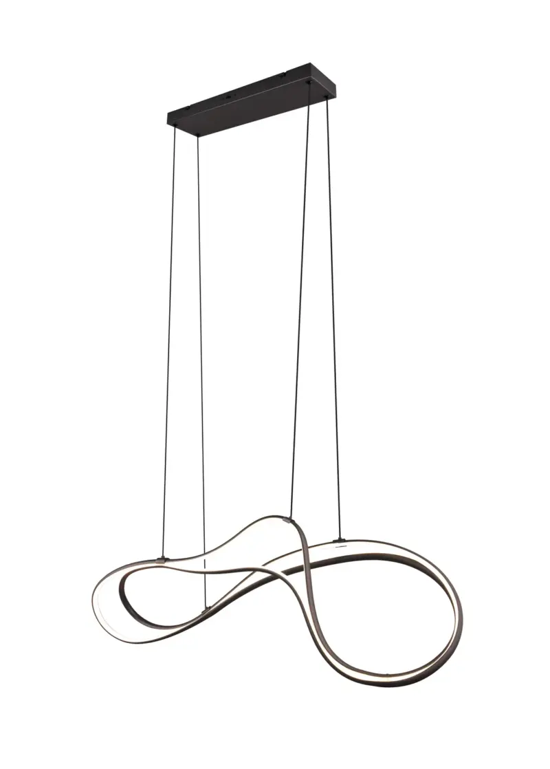 LED Κρεμαστό Φωτιστικό Ράγα Trio Lighting 57W 6800lm 2300/3000/4000K Μαύρο Step Dimmable – 344310132