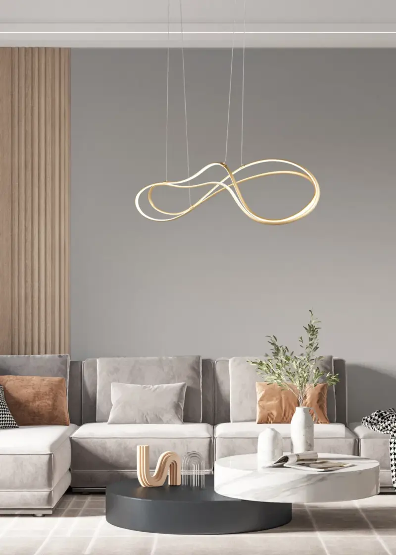Trio Lighting NALA – 344310179 Κρεμαστό Φωτιστικό Ράγα LED 57W 6800lm Step Dimmable CCT Χρυσό