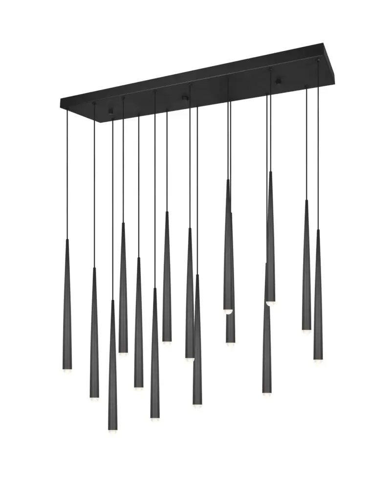 Κρεμαστό Φωτιστικό LED Ράγα με 15 Μαύρα Minimal Σποτ Trio Lighting 6750lm Step Dimmable 2300/3000/4000K – 354811532