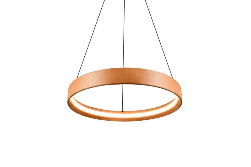 Κρεμαστό Φωτιστικό LED Κύκλος Φυσικό Ξύλο Φ50 Trio Lighting LED 28W 3300lm 3000K Step Dimmable – 355030130
