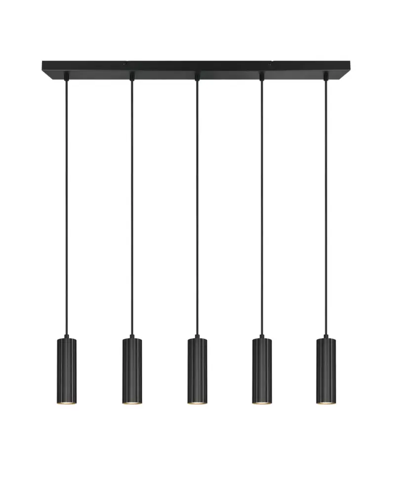 Κρεμαστό Φωτιστικό Ράγα Trio Lighting SOKA με 5xGU10 Μαύρα Σποτ – 367700532
