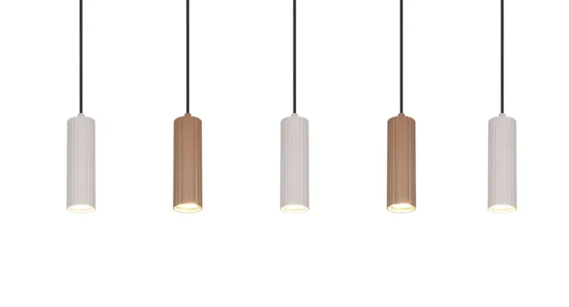 Κρεμαστό Φωτιστικό Ράγα Trio Lighting SOKA με 5xGU10 Γκρι & Καφέ Σποτ – 367700565