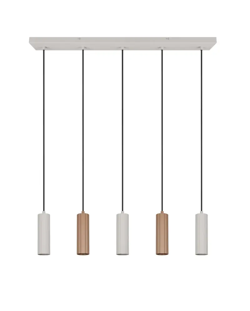 Κρεμαστό Φωτιστικό Ράγα Trio Lighting SOKA με 5xGU10 Γκρι & Καφέ Σποτ – 367700565