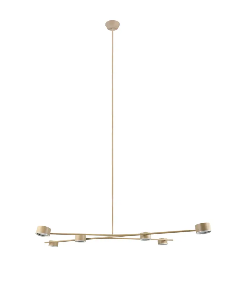 Κρεμαστό Φωτιστικό Coda Trio Lighting Μπεζ με Ρυθμιζόμενους Βραχίωνες Σποτ 6xGX53 – 369000643