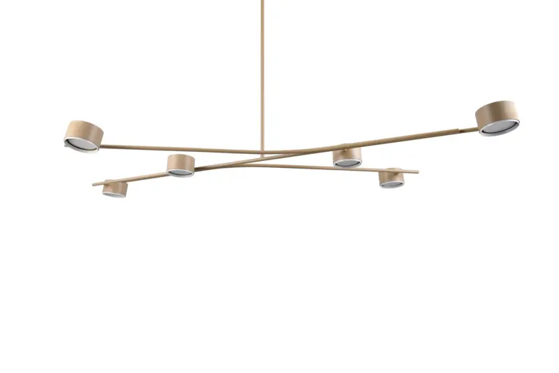 Κρεμαστό Φωτιστικό Coda Trio Lighting Μπεζ με Ρυθμιζόμενους Βραχίωνες Σποτ 6xGX53 – 369000643