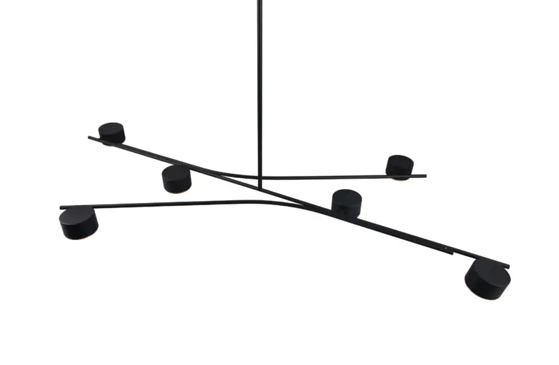 Κρεμαστό Φωτιστικό Coda Trio Lighting Μαύρο με Ρυθμιζόμενους Βραχίωνες Σποτ 6xGX53 – 369000680