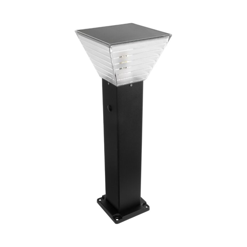 GLOBOSTAR® VEGGIE 90549 Φωτιστικό Κολωνάκι Κήπου με Ντουί 1 x E27 60° AC 220-240V Αδιάβροχο IP65 – Μαύρο – Μ20 x Π20 x Υ60cm – 2 Χρόνια Εγγύηση