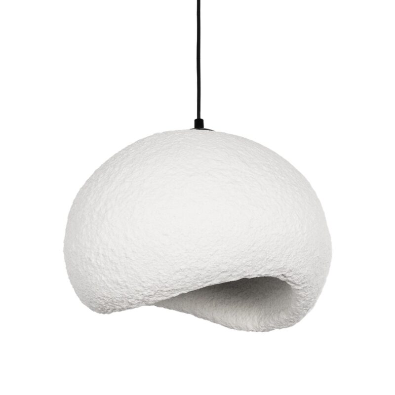 GLOBOSTAR® STONE 204-0176 Μοντέρνο Κρεμαστό Φωτιστικό Οροφής με Ντουί 1 x E27 AC 220-240V IP20 – Λευκό – Μ31.5 x Π35 x Υ26cm