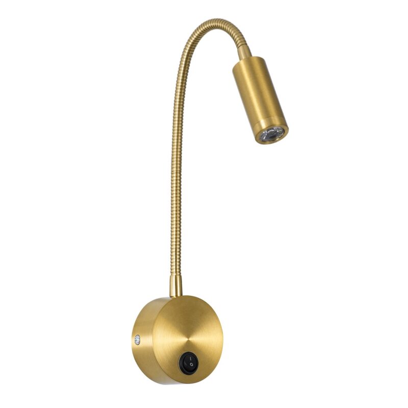 GLOBOSTAR® GOOSE 61692 Μοντέρνο Φωτιστικό Τοίχου – Απλίκα Ξενοδοχείου Reading Light LED 3W 300lm 36° AC 220-240V IP20 Θερμό Λευκό 2700K – CREE XPE Chip & TÜV SÜD Driver – Χρυσό Βούρτσας – Μ6.5 x Π15 xΥ24.5cm – 3 Χρόνια Εγγύηση