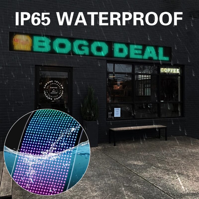 GLOBOSTAR® MATRIX GLB-106-0005 Εύκαμπτη Κυλιόμενη Ψηφιακή Επιγραφή 176.2×19.2cm P9 192×16 Pixel LED 10W DC 5V 2A με USB 2.0 Αδιάβροχο IP65 Πολύχρωμο RGB – Bluetooth Control μέσω iPIXEL APP – Μ176.2 x Π0.4 x Υ19.2cm – 2 Χρόνια Εγγύηση