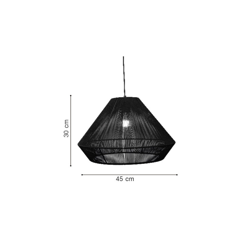 Inlight Κρεμαστό φωτιστικό με καπέλο απο ίνα 1xE27 D:45cm (4057-B)