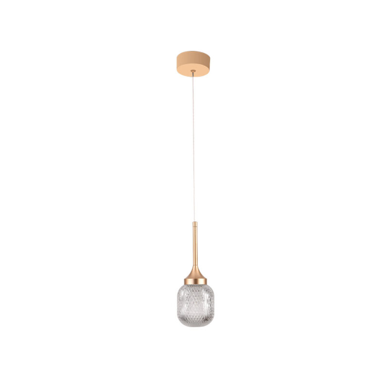Inlight Κρεμαστό φωτιστικό LED 10W από χρυσαφί μέταλλο και ακρυλικό D:10x200cm (4077-1)