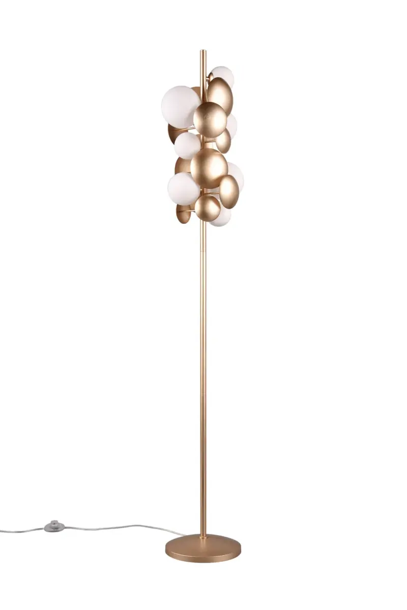 Trio Lighting Bubble 417400779 – Διακοσμητικό Φωτιστικό Δαπέδου G9, Χρυσό & Λευκό