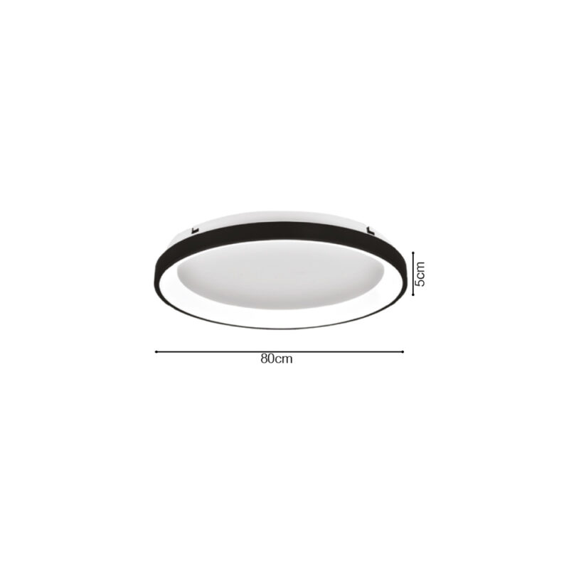 Inlight Πλαφονιέρα οροφής LED 38W 3CCT από λευκό μέταλλο και ακρυλικό D:80x5cm (42044-A-White)