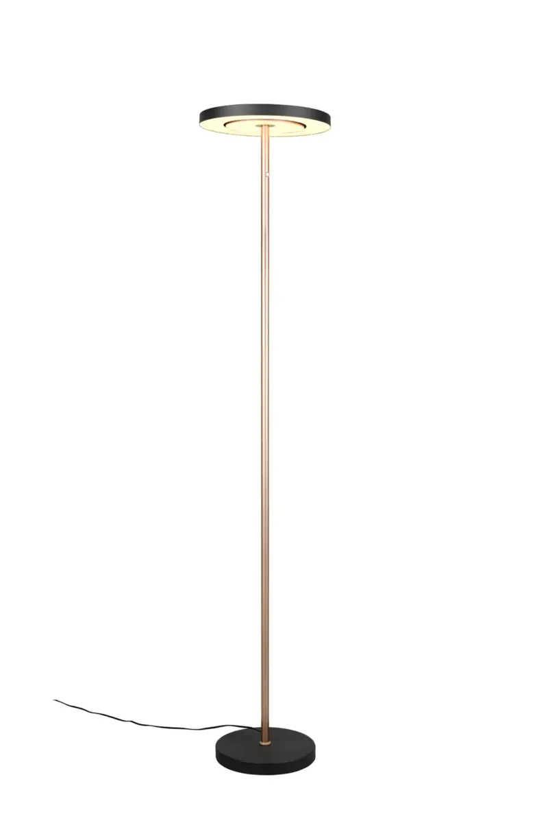 Trio Lighting – 434410165 GUANO Φωτιστικό Δαπέδου LED 19W 2100lm Dimmable CCT Μαύρο & Καφέ